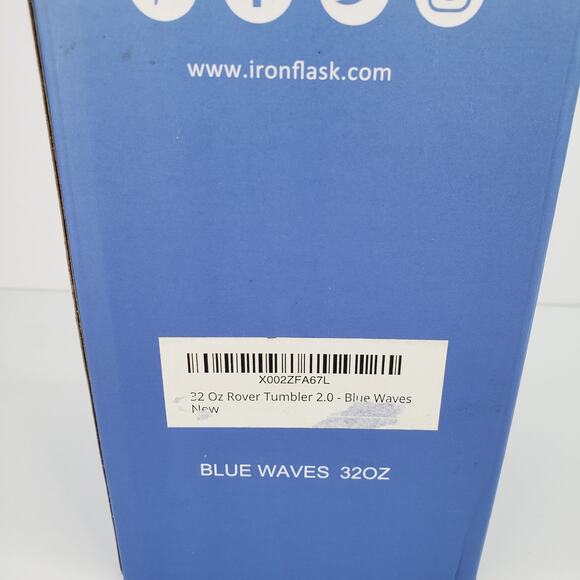 IRON °FLASK Rover Tumbler 32oz Blue Waves Vacuum Insulated 2Lids 2Straws Hydrate - Picture 13 of 14